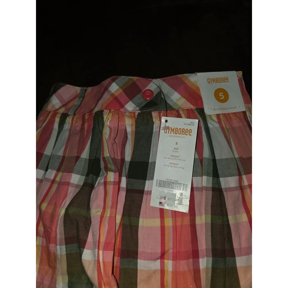 Gymboree friendship camp plaid skirt size 5 nwt